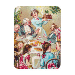 We All Wish You a Merry Christmas - Vintage Card Magnet