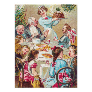 We All Wish You a Merry Christmas - Vintage Card  Poster