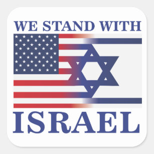 We American Stand With Israel flag Square Sticker