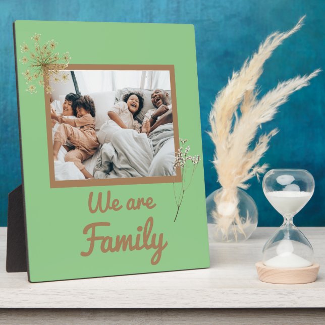 we are a family Tabletop plaque 8x10 With an Easel (Side)