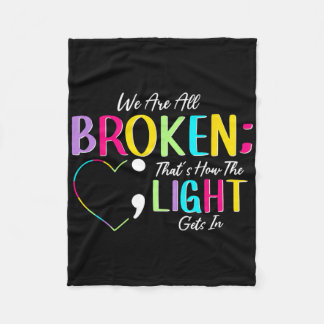We Are All Coloured Hearts Raise Awareness For Men Fleece Blanket