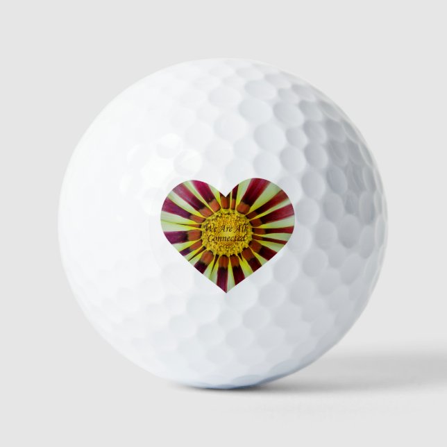 We are all Connected,  heart flower Golf Balls (Front)
