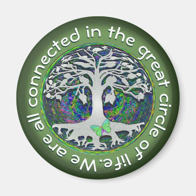 We are all connected in the great circle of life magnet (Front)