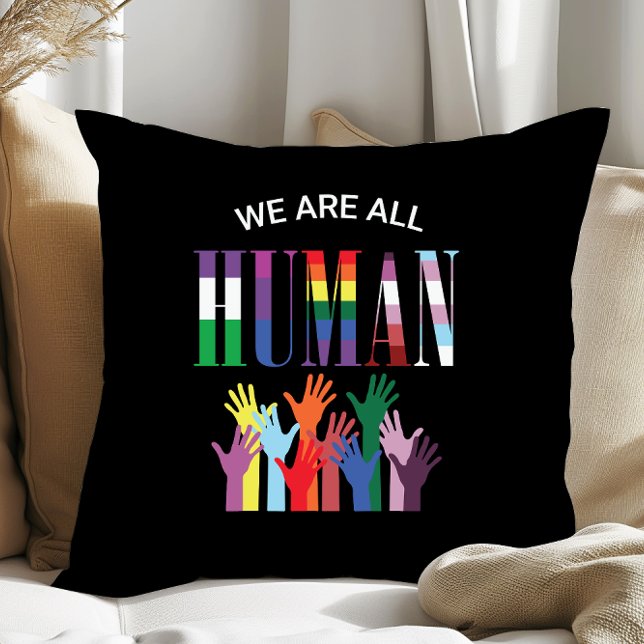 We Are All Human Colourful Hands  Cushion (Creator Uploaded)
