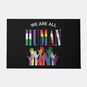 We Are All Human Colourful Hands  Doormat