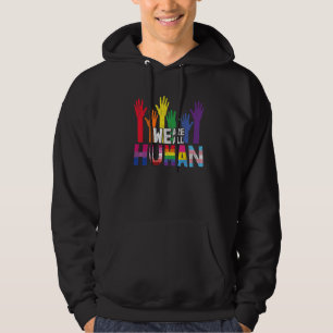 We Are All Human Lesbian Gay Bisexual Pan Queer Tr Hoodie