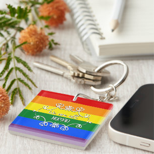 We Are All Human LGBTQ Pride Month Acrylic Key Ring
