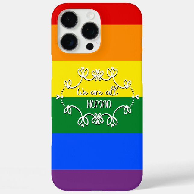 We Are All Human LGBTQ Pride Month Case-Mate iPhone Case (Back)