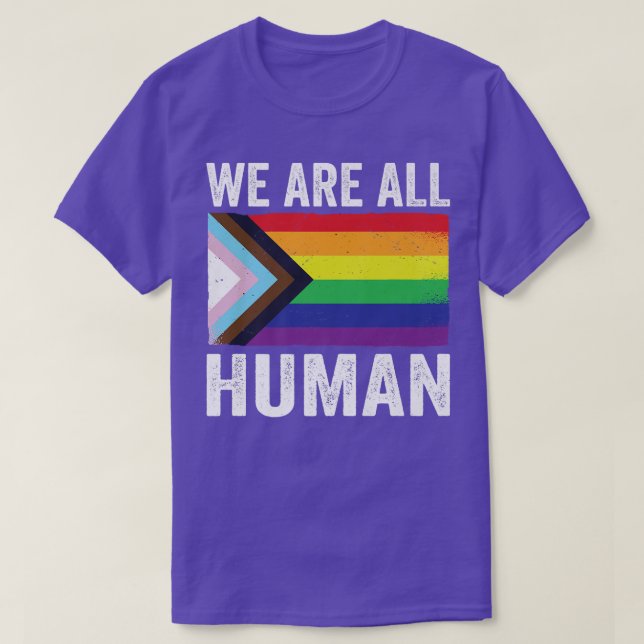 We Are All Human Pride Month LGBTQ Black Pride Fla T-Shirt (Design Front)