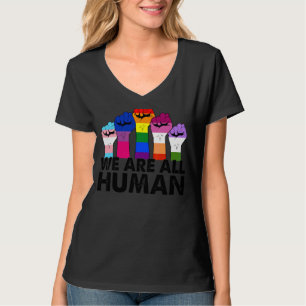 We Are All Human Proud Lgbt Rainbow Flag Inspirati T-Shirt