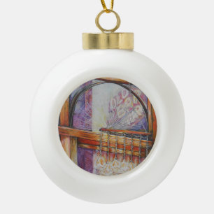 We Are All Moths Flying Around the Same Light. Ceramic Ball Christmas Ornament