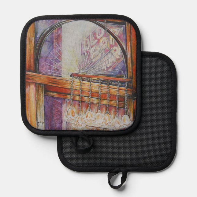 We are All Moths Flying around the Same Light Pot Holder (Front/Back)