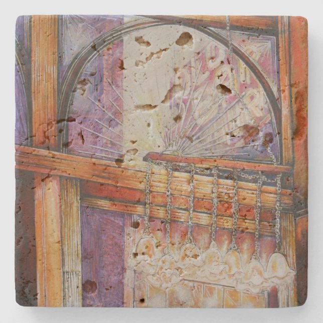 We Are All Moths Flying Around the Same Light. Stone Coaster (Front)