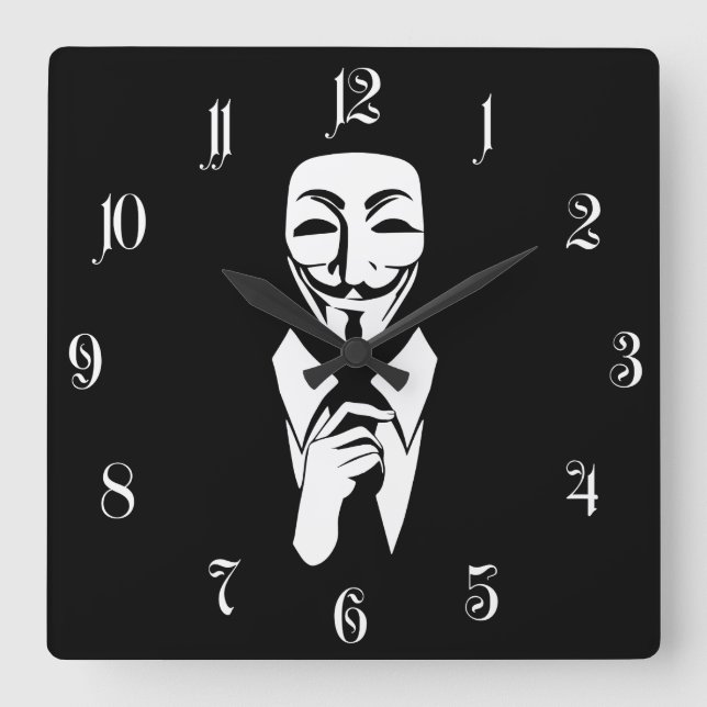 We are anonymous square wall clock (Front)