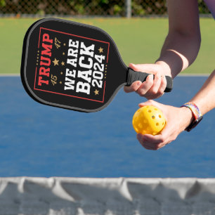 We are Back Trump USA Flag Election Winner 47th 45 Pickleball Paddle