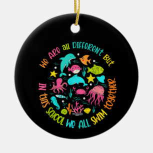 We Are Different But In This School Quote Ceramic Tree Decoration