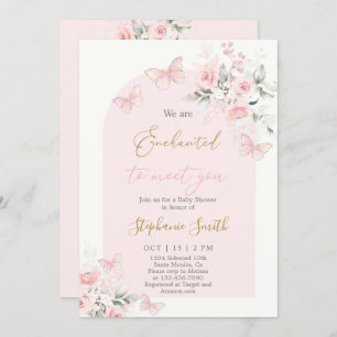 We are Enchanted To Meet You Baby Shower Girl Invitation