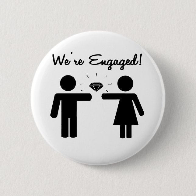 We Are Engaged 6 Cm Round Badge (Front)