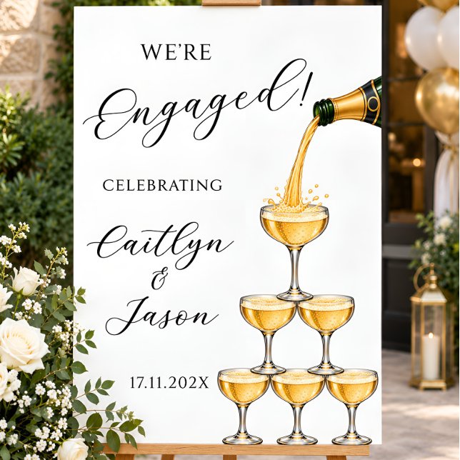 We Are Engaged Champagne Tower Poster (Creator Uploaded)