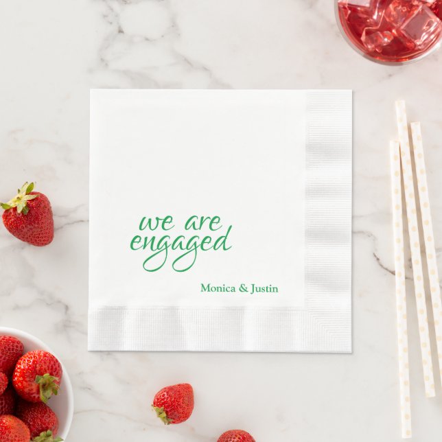 We Are Engaged Cocktail Napkin (Insitu)