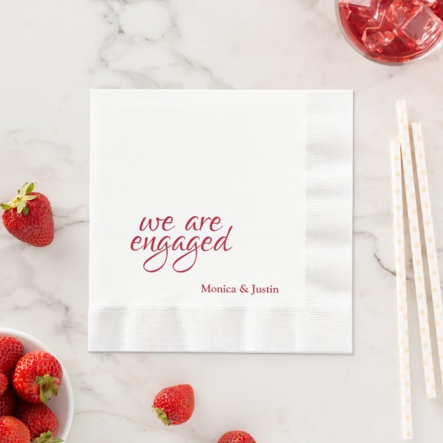 We Are Engaged Cocktail Napkin (Insitu)