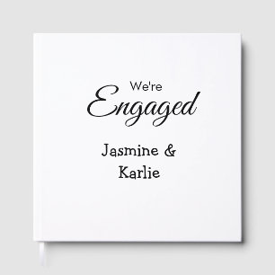 We are engaged couple name romantic stylish simple guest book