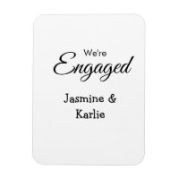 We are engaged couple name romantic stylish simple