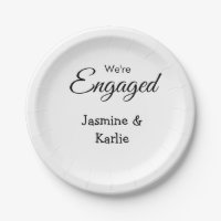We are engaged couple name romantic stylish simple