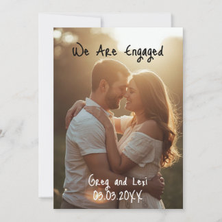 We Are Engaged Photo Announcement Card