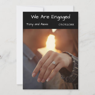 We Are Engaged Photo Announcement Card Modern