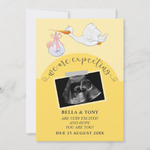 We Are Expecting Yellow Pregnancy Sonogram Card