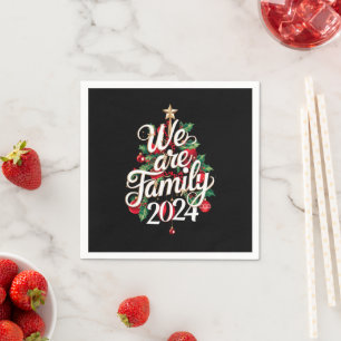 We Are Family Christmas 2024 Matching Pajama  Napkin