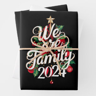 We Are Family Christmas 2024 Matching Pajama  Wrapping Paper Sheet