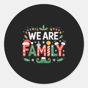We Are Family Christmas 2025 Pajamas Funny Matchin Classic Round Sticker