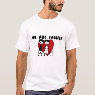 We Are Family - Gay themed two men and cat T-Shirt