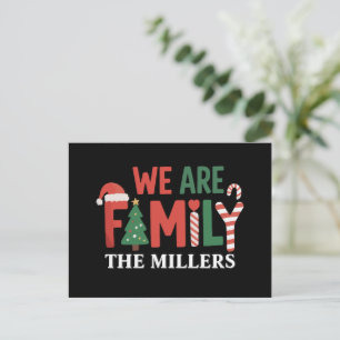 We Are Family Personalised Christmas Family Couple Holiday Postcard