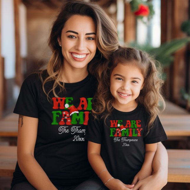 We Are Family Personalised Matching Christmas 2023 T-Shirt (Creator Uploaded)