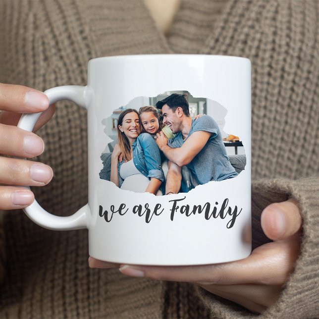 We Are Family Simple Family Photo Coffee Mug (Creator Uploaded)