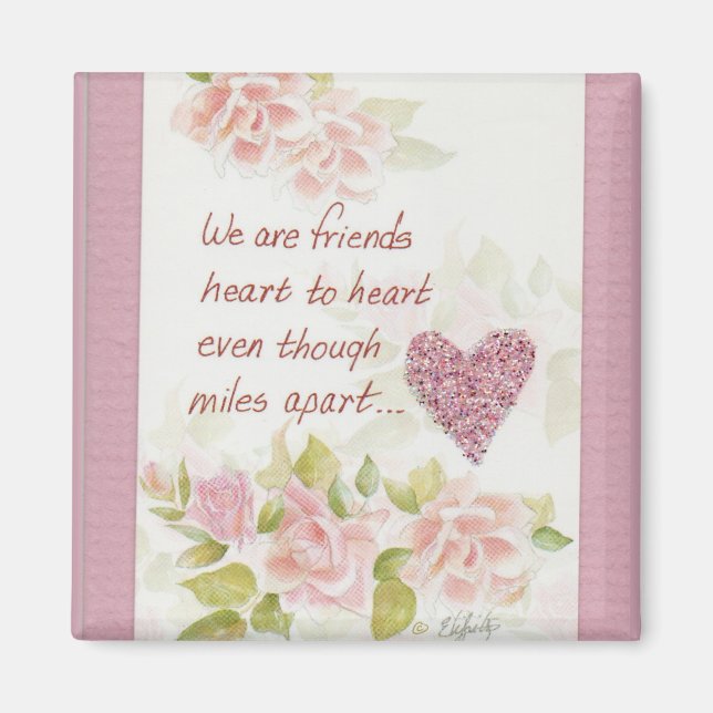 We are friends saying coloured art saying text magnet (Front)