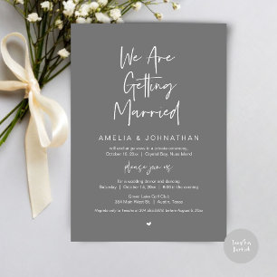 We are getting married, Elopement Dinner Dancing Invitation