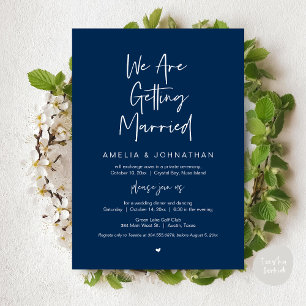 We are getting married, Elopement Dinner Dancing Invitation