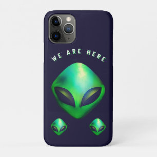 "We Are Here" Green Alien head Case-Mate iPhone Case