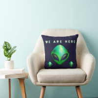 "We Are Here" Green Alien head