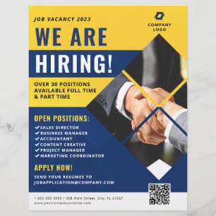 We Are Hiring Business Company Photo QR Code Flyer