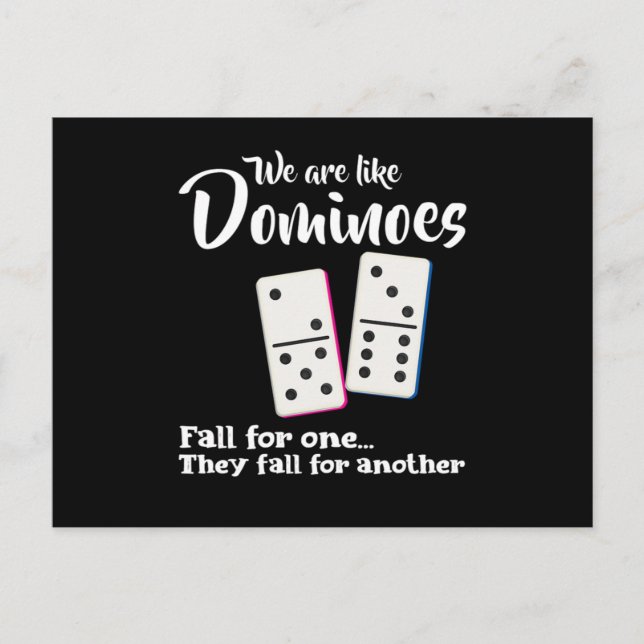 We Are Like Dominoes Tiles Puzzler Game Gift Postcard (Front)