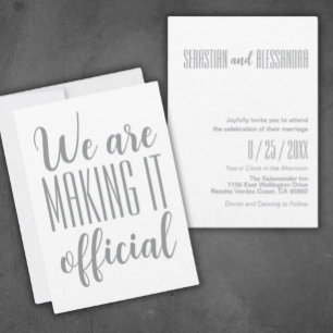 “We Are Making It Official" Minimalist Wedding Invitation
