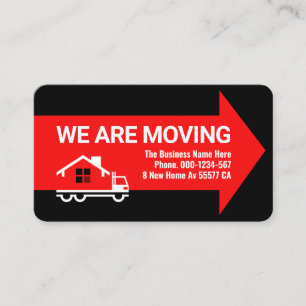 WE ARE MOVING Business Location Card