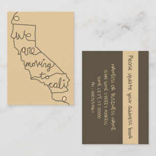 we are moving to cali business card