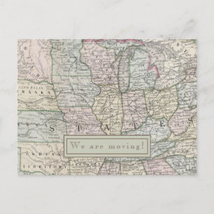 We are moving to.. Custom State Vintage USA Map Postcard