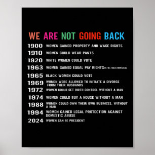 We Are Not Going Back Voting Rights Poster